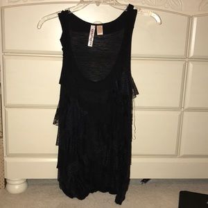 Never worn! Eyeshadow black tank with lace detail!